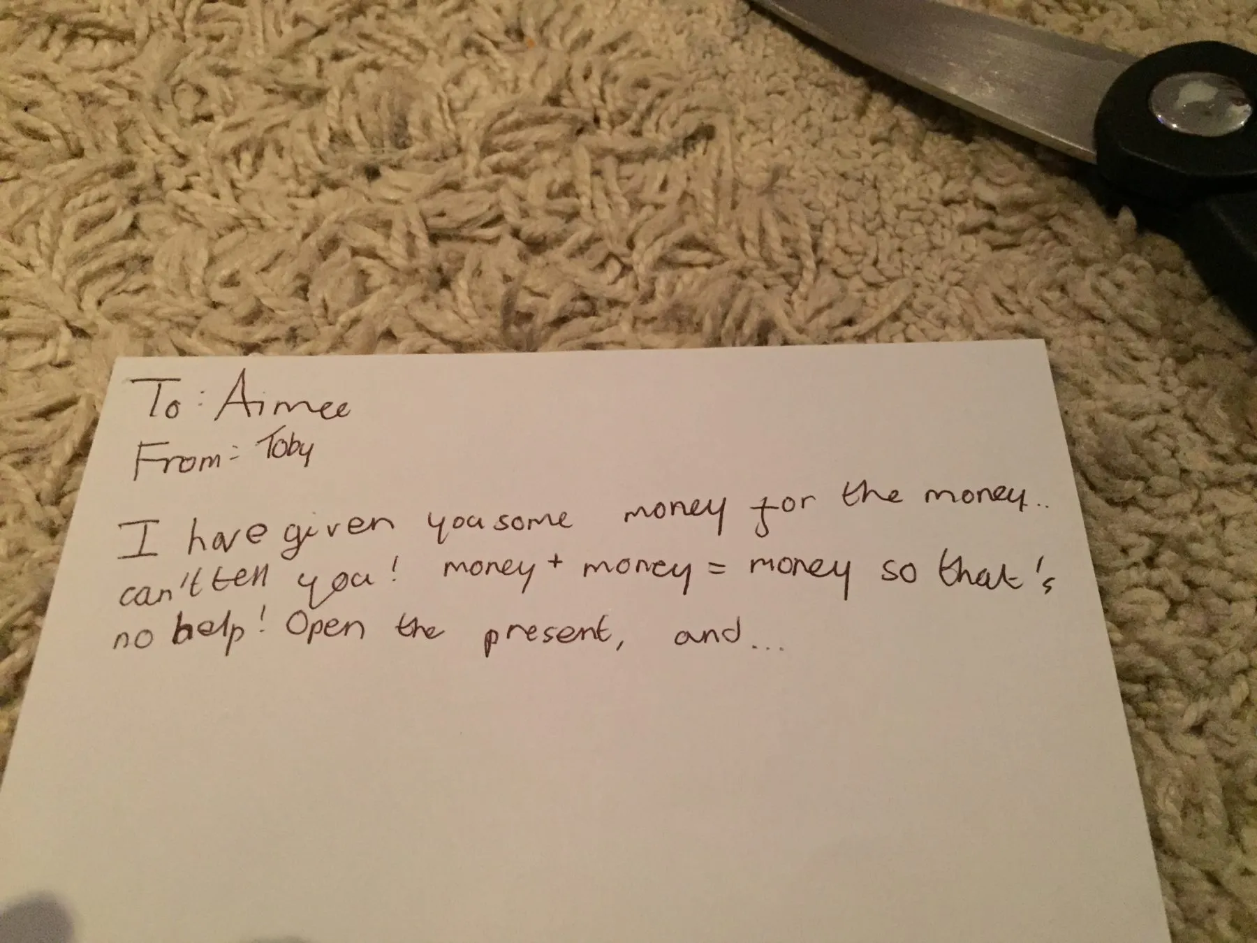 Notes to Aimee and Erin